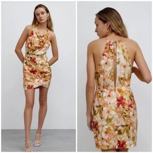NWT Significant Other Chiara Floral Print Tie Back Mini dress